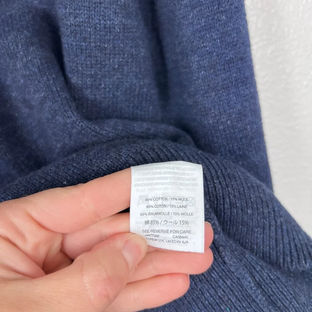 J Crew Men's Cotton‎ Wool Blend Knit Sweater Blue Sz M
